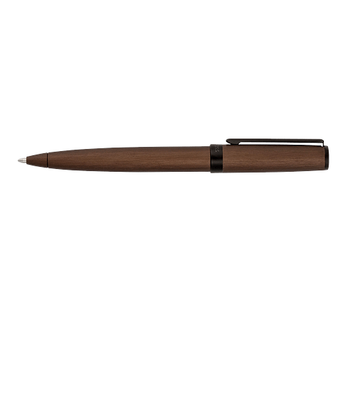 Hugo Boss Laser Engraved Gear Brushed Ballpoint Pen (blue ink) in Khaki\