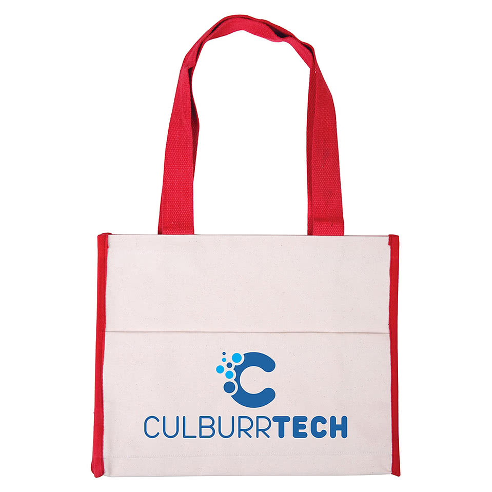 Cotton Gusset Accent Box Tote Bag