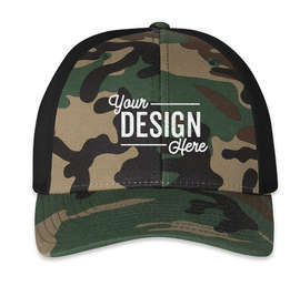 Richardson Stretch Fit Trucker Hat - Color: Army Camo / Black