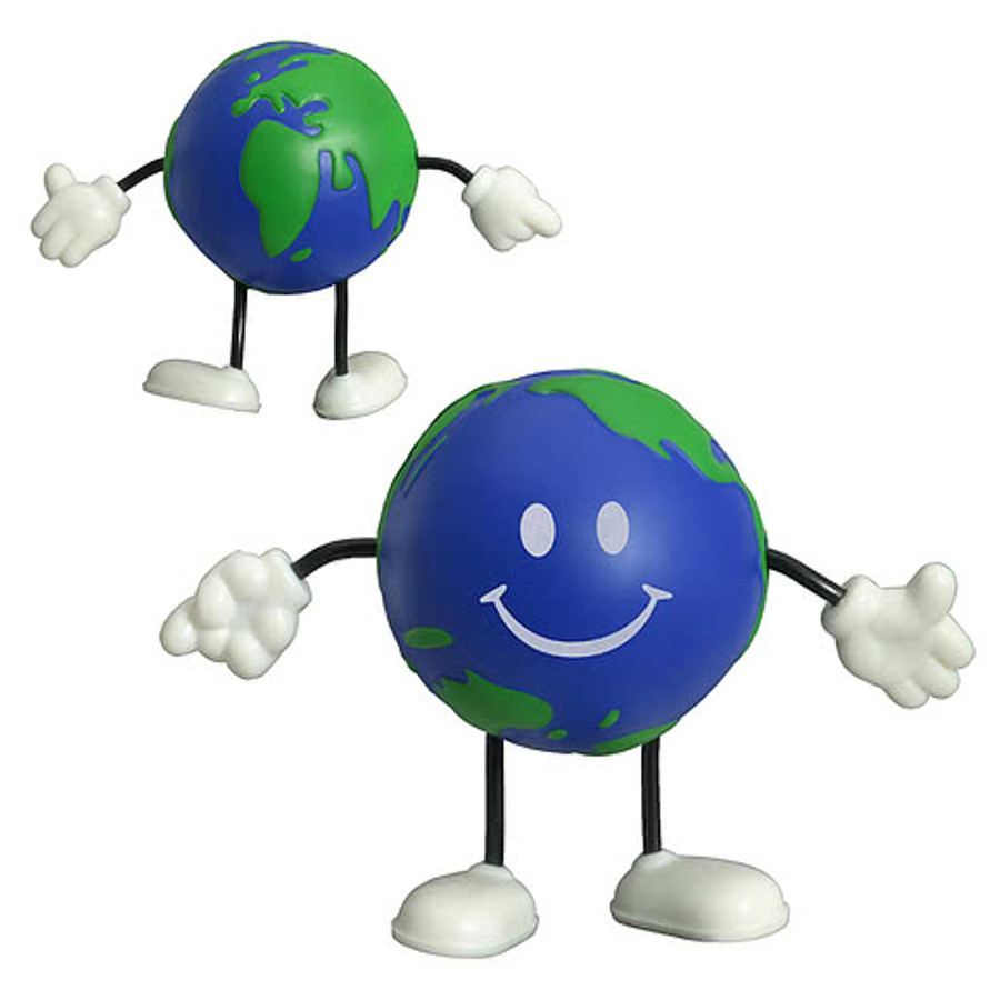 Standing Happy Earth Stress Reliever in Blue/Green