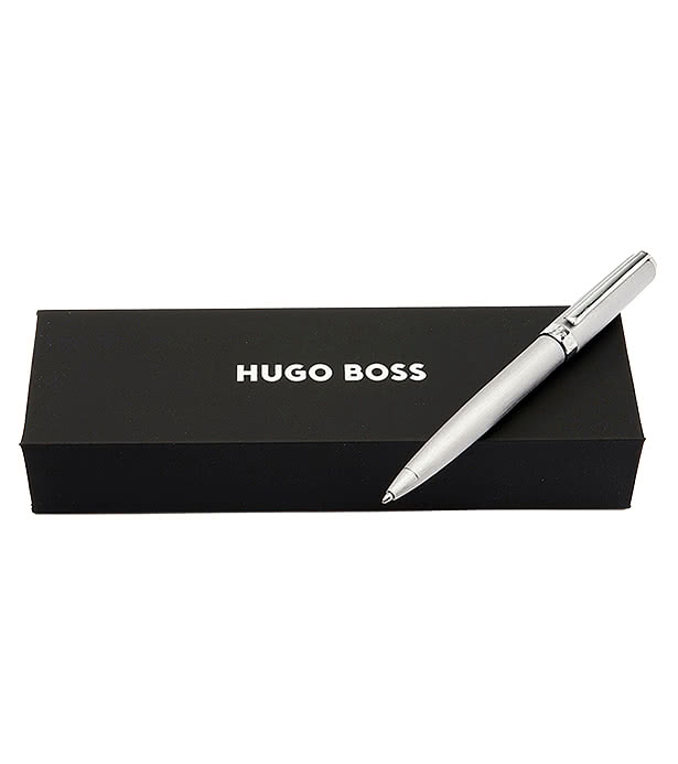Hugo Boss Laser Engraved Gear Brushed Ballpoint Pen (blue ink)
