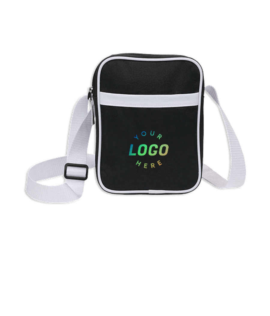 Varsity Recycled Crossbody Bag in Black
