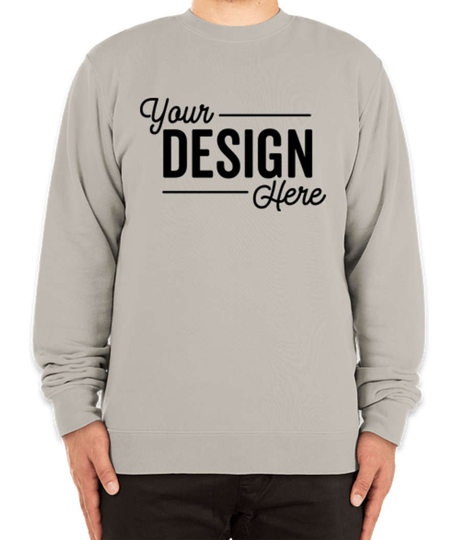 Independent Trading Pigment Dyed Crewneck Sweatshirt in Pigment Cement