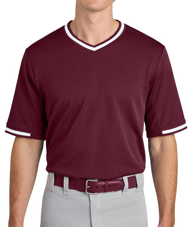 Sport-Tek Tough Mesh V-Neck Baseball Jersey