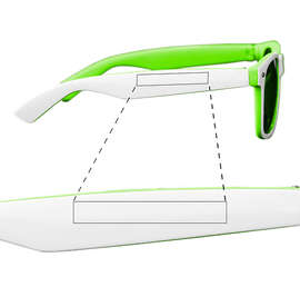 Two-Tone Glossy Sunglasses - Color: White / Lime Green