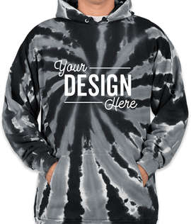 Port & Company Tie-Dye Pullover Hoodie - Color: Black