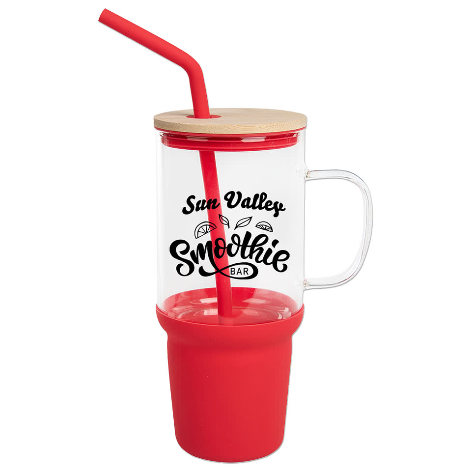 32 oz. Evelyn Glass Tumbler with Straw