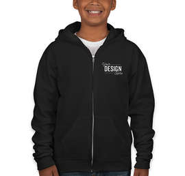 Jerzees Youth Nublend 50/50 Zip Hoodie - Color: Black