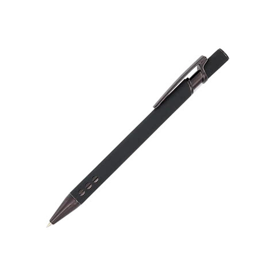 Laser Engraved Vera Recycled Aluminum Gel Pen (black ink) in Black