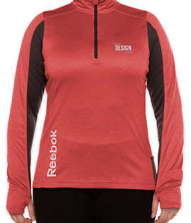 Reebok Women's Crossover Quarter Zip Performance Shirt - Color: Heather Red