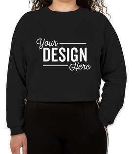Bella + Canvas Women's Cropped Crewneck Sweatshirt - Color: Black