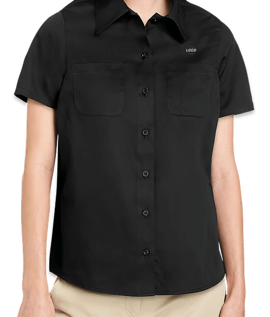 Harriton Women's Advantage Short Sleeve Work Shirt - Printed in Black