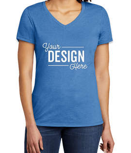 Allmade Women's Tri-Blend V-Neck T-shirt - Color: Azure Blue