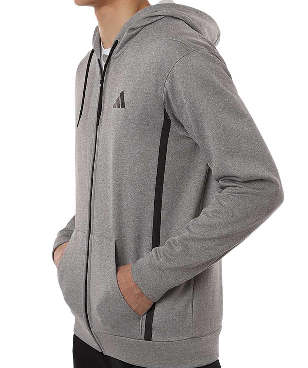 Adidas Game & Go Recycled Fleece Performance Full-Zip Hoodie
