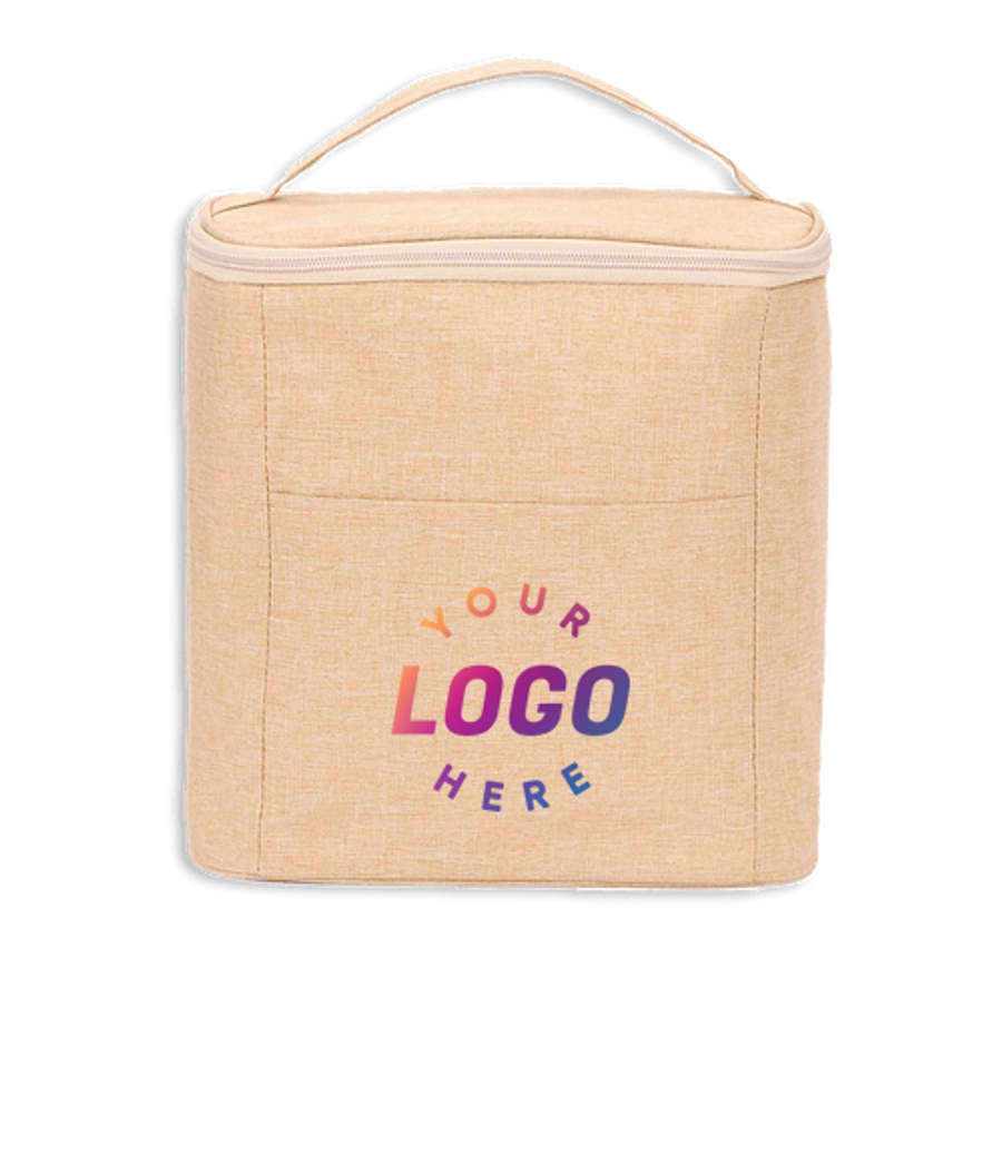Double Lined Recycled 9 Can Lunch Cooler in Natural
