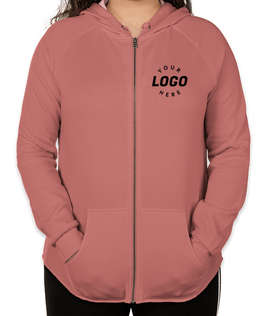 Independent Trading Women's California Wave Wash Zip Hoodie - Color: Dusty Rose