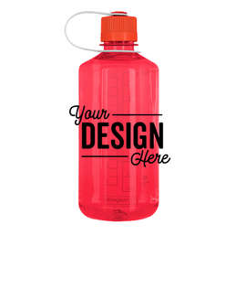 32 oz. Nalgene Tritan Narrow Mouth Water Bottle - Color: Pomegranate / Fire Orange