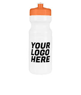 24 oz. Bike Water Bottle - Color: White / Translucent Orange