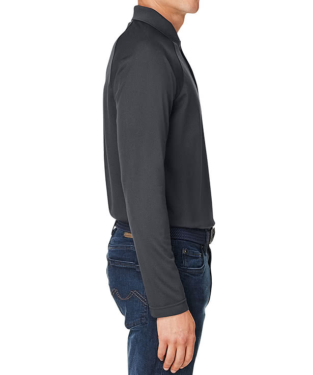 Harriton Charge Snag & Soil Protect Long Sleeve Performance Polo - Embroidered