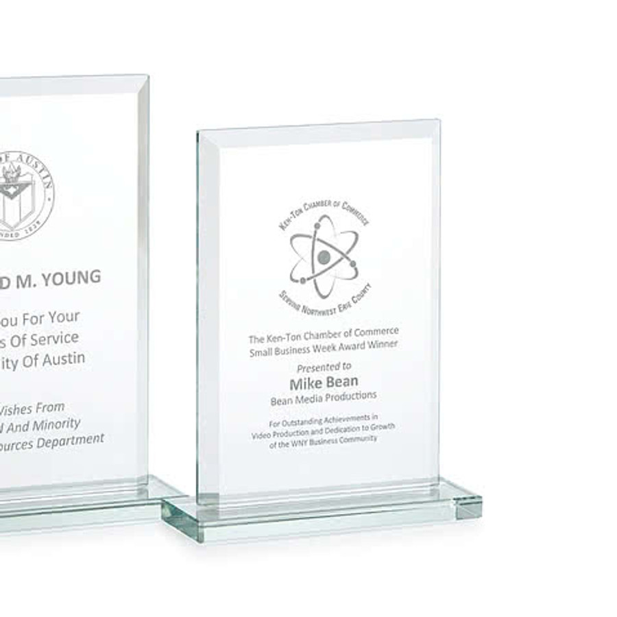 Beveled Rectangle - Small Award in Clear