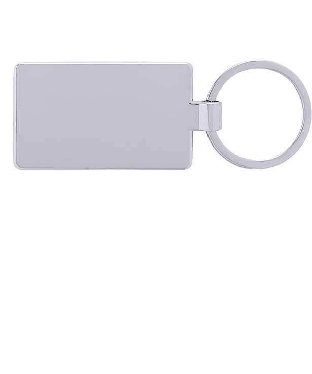 Laser Engraved Bamboo & Metal Rectangle Keychain