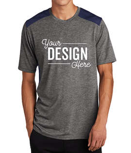 Sport-Tek Tri-Blend Draft Performance Shirt - Color: Navy / Dark Grey Heather