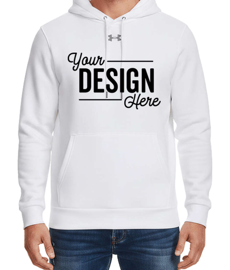Under Armour Team Icon Fleece Pullover Hoodie in White / Pitch Grey Medium Heather