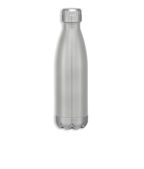 Full Color 16 oz. Swiggy Stainless Steel Vacuum Insulated Water Bottle in Silver