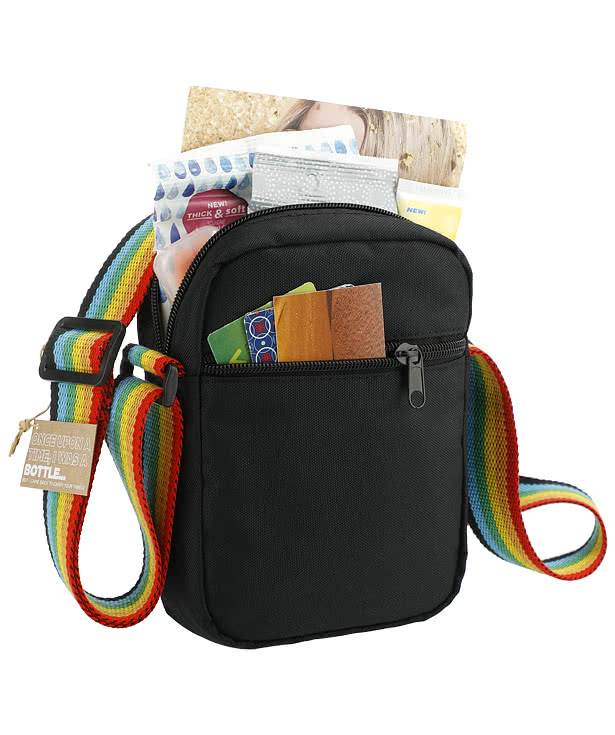 Rainbow Recycled Crossbody Tote Bag