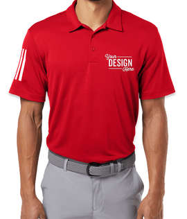 Adidas Floating 3-Stripes Performance Polo - Color: Team Power Red / White
