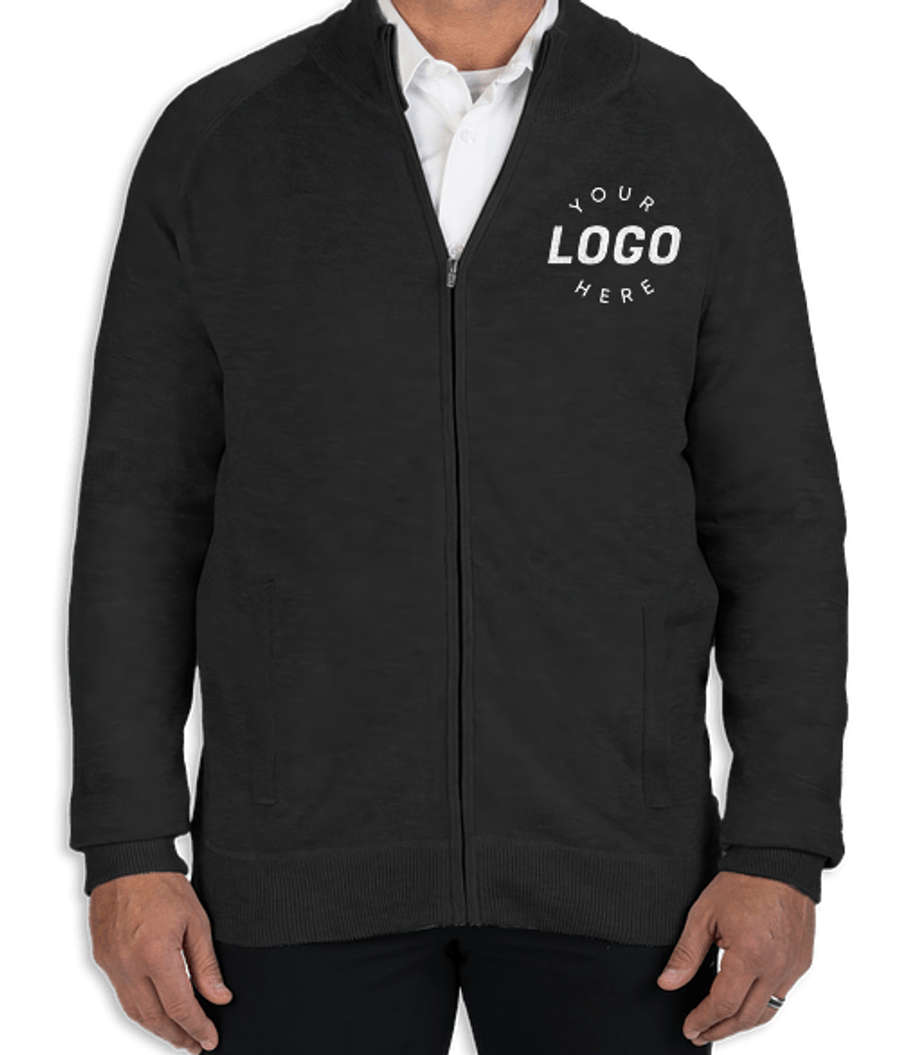 Edwards Lightweight Full Zip Sweater Jacket in Black