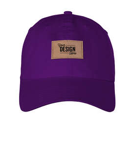 Ahead Largo Washed Twill Baseball Hat with Tan Rectangle Patch - Color: University Purple