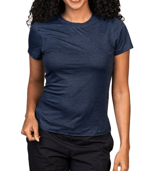 Storm Creek Women's Varsity UPF 50+ Recycled Stretch Performance Shirt in Navy Blue