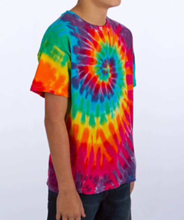 Gildan Youth 100% Cotton Rainbow Tie-Dye T-shirt