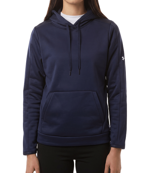 Under Armour Women's Fleece Pro Recycled Pullover Hoodie in Midnight Navy/White