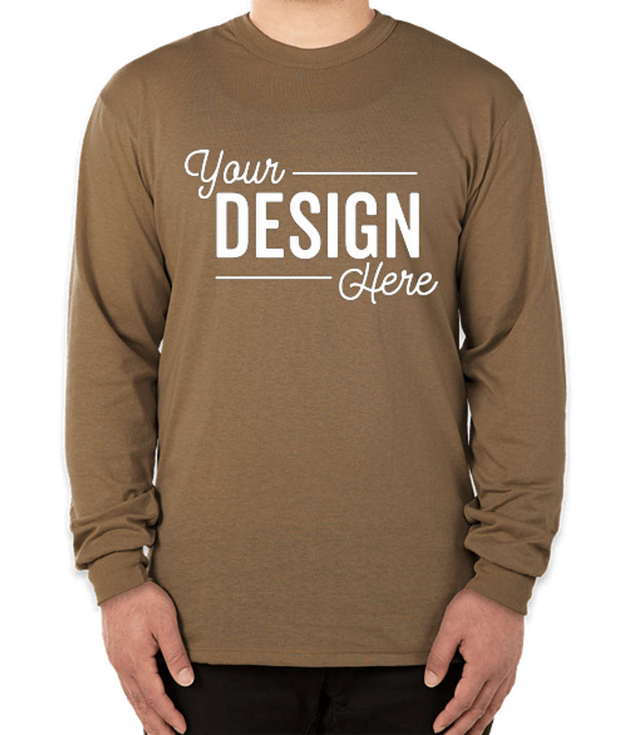 Soffe Military Comfort Blend Long Sleeve T-shirt in Tan