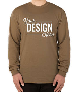 Soffe Military USA-Made 50/50 Long Sleeve T-shirt - Color: Tan