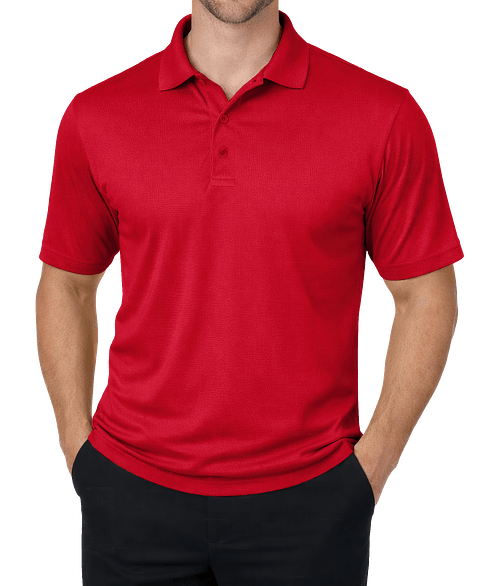 Blue Generation BLU-X-DRI Avenger Pique Performance Polo - Printed in Red