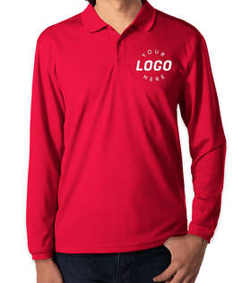 Clique by Cutter & Buck Eco Long Sleeve Performance Pique Polo - Color: Red