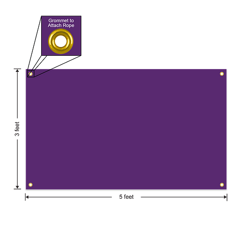 Full Color 5' x 3' Vinyl Banner - Color: Team Purple
