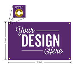Full Color 5' x 3' Vinyl Banner - Color: Team Purple