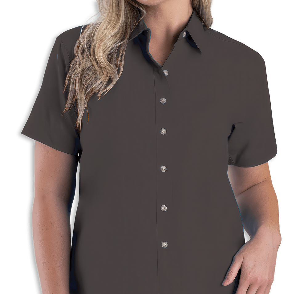 Blue Generation Women's Superblend Poplin Short Sleeve Dress Shirt - Embroidered-default