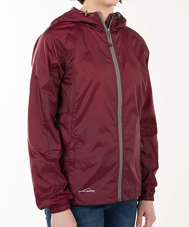 Eddie Bauer Women's Full Zip Hooded Packable Jacket