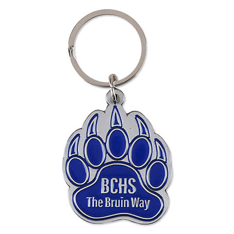 1.75" x 1.75" Die Cut Enamel Keychain in Nickel