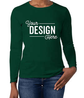 Gildan Women's 100% Cotton Long Sleeve T-shirt - Color: Forest
