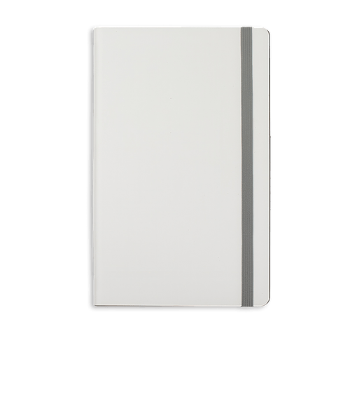 Castelli Debossed White Laser Medio Lined Hard Cover Notebook in White/Gray