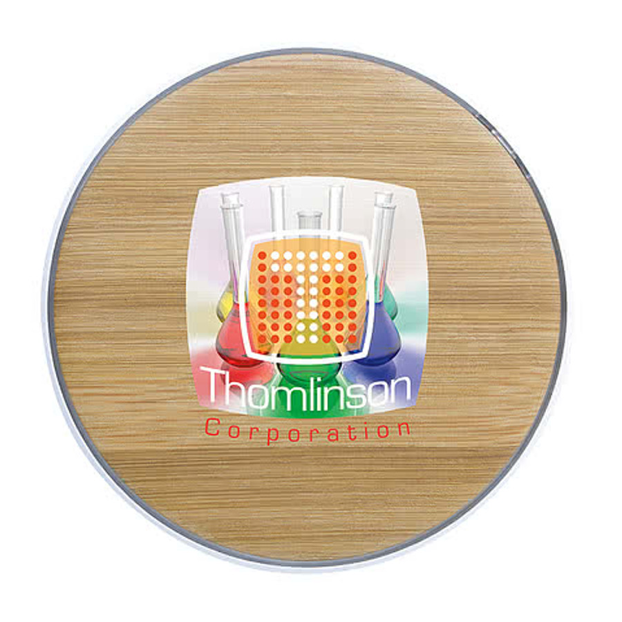 Full Color Natural Wireless Charging Pad in Bamboo