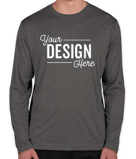 Sport-Tek Heather Contender Long Sleeve Performance Shirt - Color: Graphite Heather