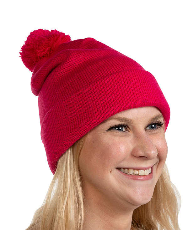 Sport-Tek Solid Pom Pom Beanie