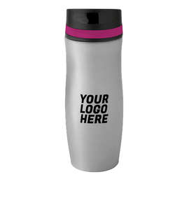 Full Color 14 oz. Persona Wave Trail Vacuum Insulated Tumbler - Color: Gray / Fuchsia